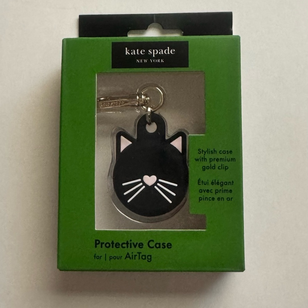 Kate Spade Black Cat AirTag Holder